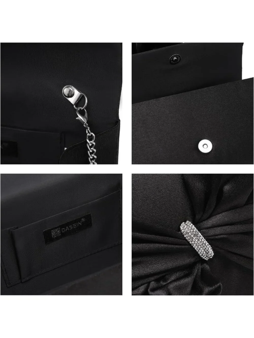 Elegant Satin Bow Evening Bag | Rhinestone Clutch Purse for Special Occasions
